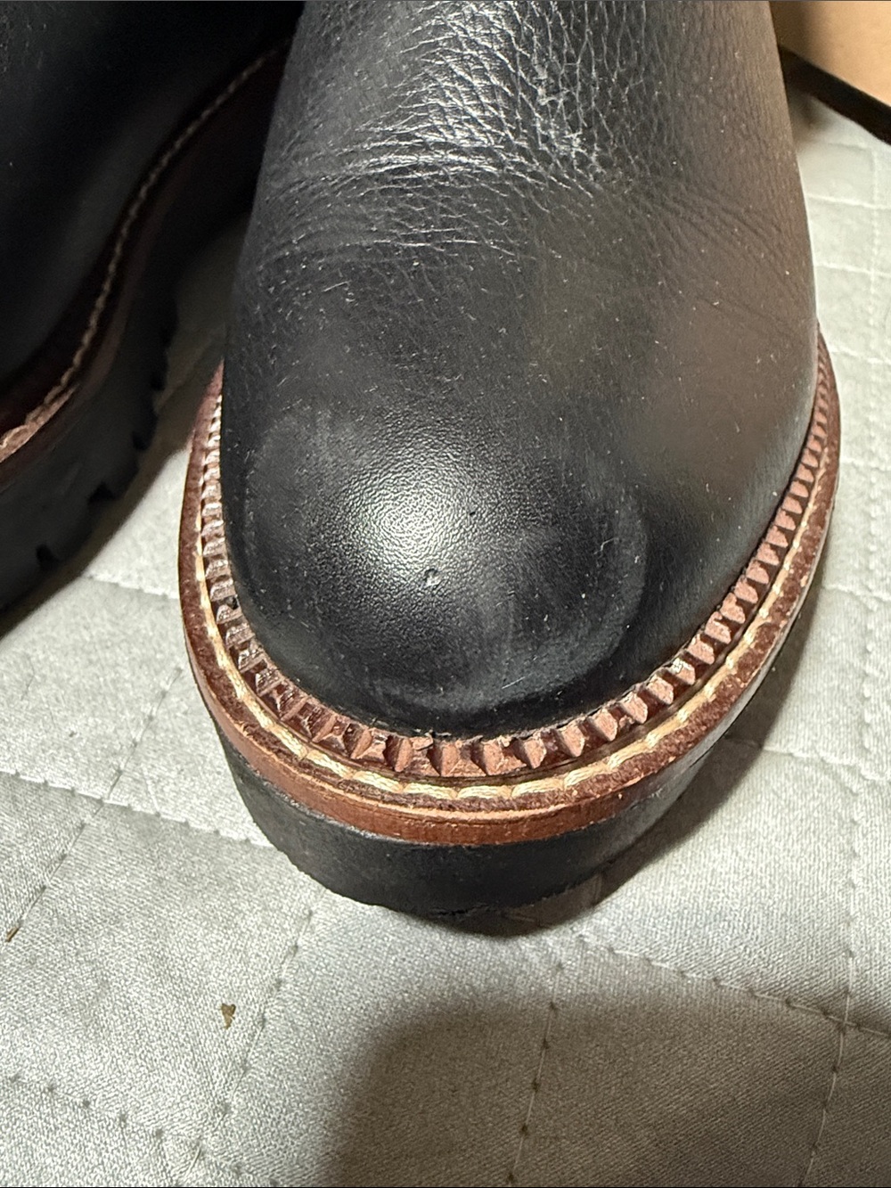 Classic Black Leather Chelsea Booties with Contrast Welt - Picture 6 of 6